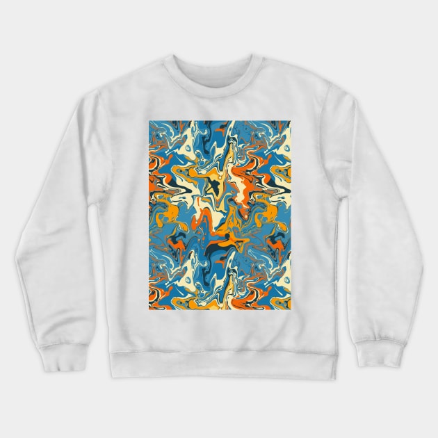 Recess on the Playground Marble - Digital Paint Spill Crewneck Sweatshirt by GenAumonier